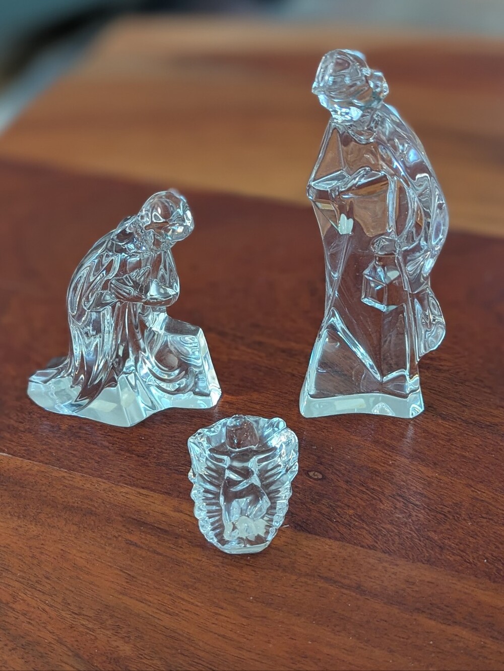 VTG 80s/90s Mikasa Rejoice Crystal Nativity HOLY FAMILY Set Joseph Mary Jesus